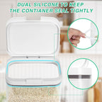 Rice Storage Container - 5.8 Qt | 11 Lbs Crystal-Clear Plastic Food Storage Container Bin with Pop-up Lid for Rice Flour Sugar, Dry Food Holder for Kitchen Pantry Organization and Storage