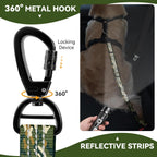 Pawaboo 2Pack Dog Seatbelt for Car, Dog Car Seat Belt Bungee, Dogs Tether with Buckle & Hook Latch, Adjustable Reflective Dogs Cars Harness Leash with 360° Lockable Buckle, Army Green Camouflage