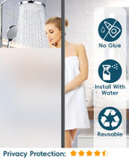 Frosted Glass Window Privacy Film Decorative with Tools, 2 Way Frosting Privacy Film for Glass Windows, Static Cling Tint for Home Anti-UV, 29.5" by 157.4"