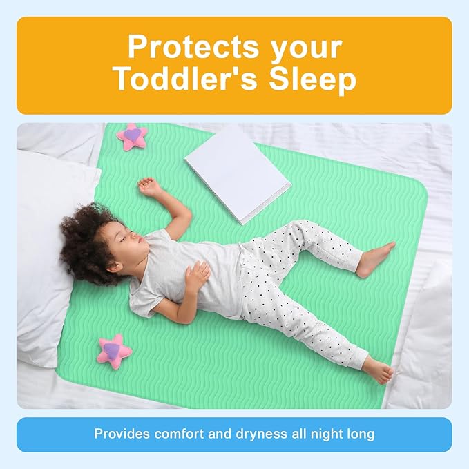 GREEN LIFESTYLE® Washable Underpads - Heavy Absorbency Reusable Bedwetting Incontinence Pads for Kids, Adults, Elderly, and Pets - Toddler Mattress Pads for Bed, Sofa, Couch, Floor (Pack of 2 - 41x41)