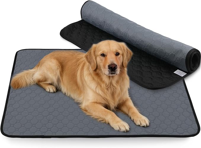 Washable & Reusable Pee Pads for Dogs, 2 Pack, 36 x 55 Inch | Super Absorbent, Waterproof TPU, Machine Washable & Reusable, Non-Slip Bottom, Floor Protection