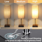 AVV Cordless Table Lamp with Dimmable, Rechargeable 3 Modes Battery Powered Bedside Lamp, Battery Operated Lamps for Night Stand, Touch Lamp for Bedroom, Living Room, Reading Room, 15 Inch Beige