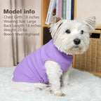 KYEESE 2Pack Dog Shirts Waffle for Small Dogs Stretchy Dog T-Shirts Lightweight Dogs Tank Top Sleeveless Pet Vest Breathable, X-Large, Purple+Grey