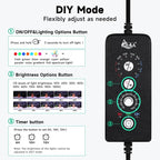 AQQA LED Aquarium Light, 24/7 Mode IP68 Waterproof Extendable Bracket Fish Tank Light, DIY Mode Full Spectrum Aquarium Plant Light, Adjustable Timer/Brightness Memory Function for 40-48 Inch Fish Tank
