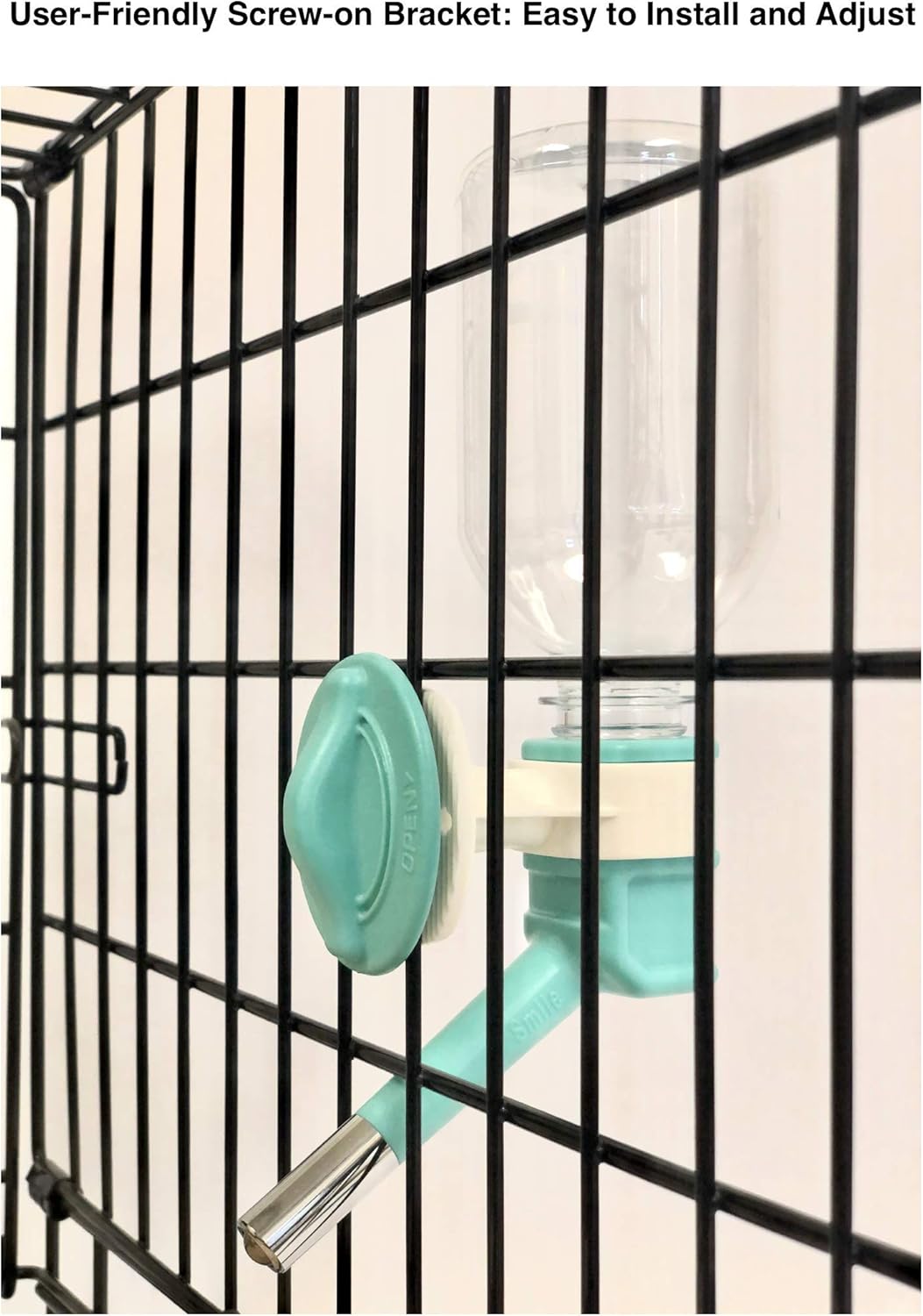 Choco Nose Patented No-Drip Water Bottle/Feeder for Puppies/Toy-Small Breed Dogs/Rabbits/Cats/Chinchillas and Other Small Pets and Animals - for Cages or Crates 10.2 oz. Nozzle 13mm, Aqua (C528)