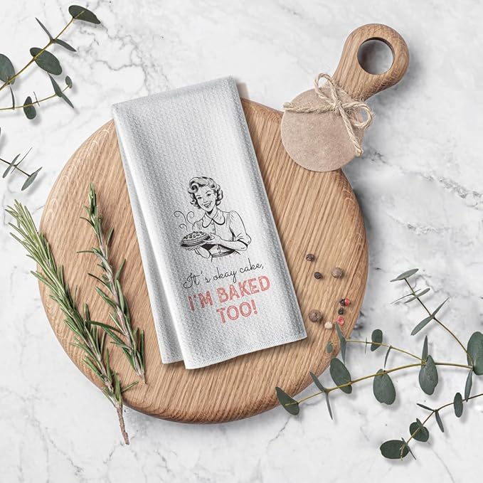 Funny Baked Kitchen Towels-Joked Hand Dish Kitchen DéCor,Absorbent Tea Towel, for Mother Hostess New Home Friend Housewarming 16" x 24"