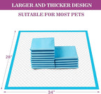 IMMCUTE Dog Pee Pads Extra Large 28"x34", X-Large Training Puppy Pee Pads Super Absorbent & Leak-Proof, XL Disposable Pet Piddle Pad and Potty Pads for Dogs, Puppies, Doggie (18 Count)