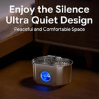 Cat Water Fountain Stainless Steel - Pet Drinking Fountain for Cats Indoor - 2.2L/74oz Automatic Water Dispenser with Watering Level Window (1 Filter)