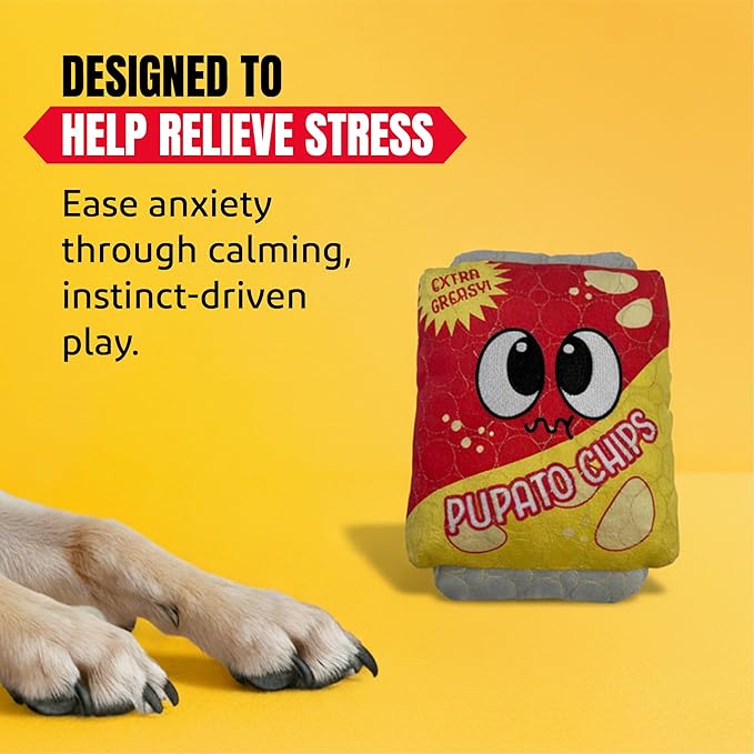 Bite Force Dog Toy - Wagging Wafers Squeaky Treat Dog Toy Kevlar-Reinforced for Aggressive Chewers- red and Yellow.