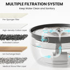 Cat Water Fountain: 101.4oz/3L Ultra Silent Water Fountain for Dogs and Cats Drinking with 2 Filters, Designed Automatic Cat Water Dispenser Easy Clean for Cats Indoor, Black