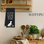 Funny Dog Gifts Kitchen Towels, Gifts for Dog Lovers Women Men, Put The Food in The Bowl and No One Gets Hurt Humorous Hand Dish Tea Towels for Kitchen Decor, 16x24 Inch