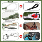 Nylon Dog Leash 6FT 10FT 20FT 30FT Diameter 2/5 Inch with Comfortable Silicone Handle Highly Reflective No Tangle for Medium Large Dogs Outside Walking Camping Backyard. (Green, 20FT)