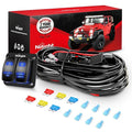 Nilight 16AWG LED Light Bar Wiring Harness Kit-4 Leads | 12V On/Off 2 Gang Laser Etched Pod Lights Rocker Switch Panel Power Relay Fuse 5Pin Toggle for Cars Boat ATV Trucks