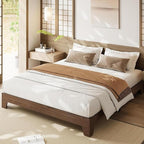 Garvee Wood Platform Bed Frame, King Size Bed Frame, Wood Slat Support, No Box Spring Needed, Easy Assembly, Noise-Free Design, Underbed Space for Storage