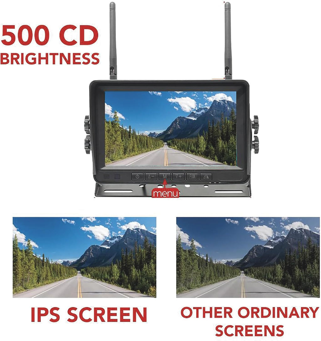 FalconEye Electronics 2nd Generation 200-300Ft Wireless Range Backup Camera for Trucks, Fleets. HD, 7inch LCD (1 Cam System)