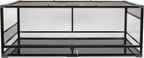 Zilla QuickBuild Reptile 65 Gallon Glass Terrarium Habitat with Sliding Door For Geckos, Snakes, Lizards, Frogs, Turtles, and Tortoises, 48" x 18" x 18"