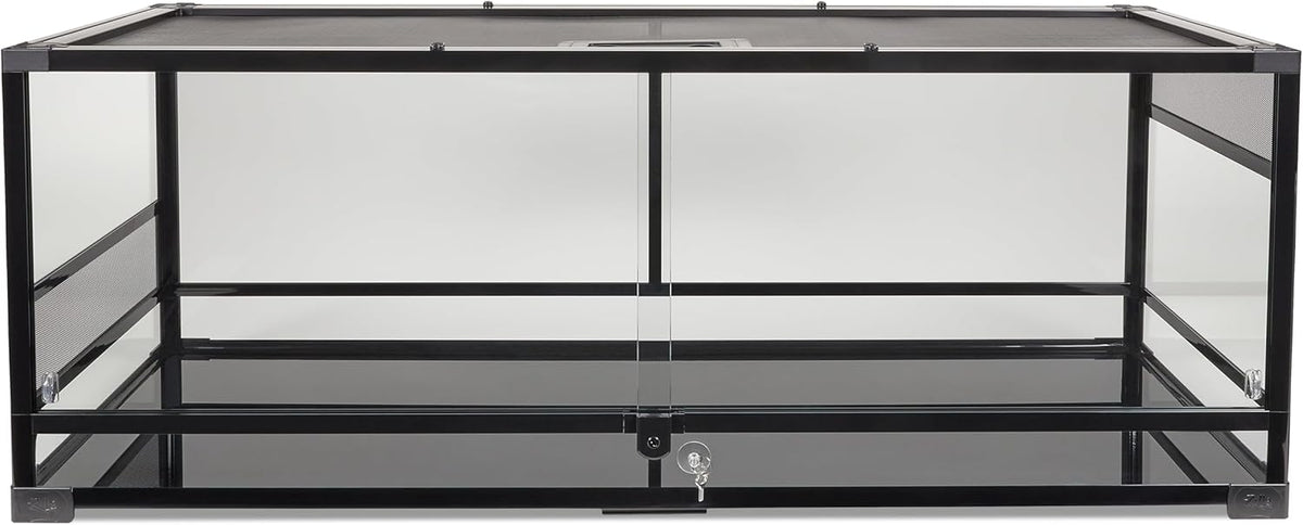 Zilla QuickBuild Reptile 65 Gallon Glass Terrarium Habitat with Sliding Door For Geckos, Snakes, Lizards, Frogs, Turtles, and Tortoises, 48" x 18" x 18"
