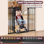 34" Extra Tall Baby Gate for Stairs, Auto Close Stroller Friendly Dog Gate Indoor for Doorways, Pressure Mounted 29"-40" W Baby Gate, Easy Walk Through Gate for Children & Pets, Black