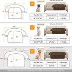GGIB Calming Dog Bed Fluffy Plush Dog Mat for Furniture Protector with Removable Washable Cover for Large Medium Small Dogs and Cats (Extra Large (53x39.3x6), Coffee)