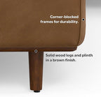 SIMPLIHOME Morrison Left Sectional Sofa in Full-Grain Genuine Leather, Caramel Brown, 102-inches Wide, L-Shaped Leather Couch with Left Chaise for The Living Room and Family Room