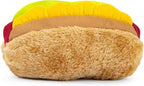 Jeffers Pet Plush Dog Toy with Squeaker, Hotdog 5 1/2" - Soft Crinkle Fabric, Safe & Durable, Healthy Fun for Small & Medium Dogs, Interactive Play, Fetch, Tug - Best Gift for Active Games