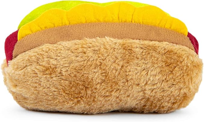 Jeffers Pet Plush Dog Toy with Squeaker, Hotdog 5 1/2" - Soft Crinkle Fabric, Safe & Durable, Healthy Fun for Small & Medium Dogs, Interactive Play, Fetch, Tug - Best Gift for Active Games