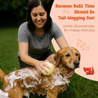 HamInWay Dog Bath Brush, 2-in-1 Dog Brush for Grooming with Built-in Shampoo Dispenser, Gentle Silicone Bristles for Bath & Massage,Easy Clean Design for Dog, Cats & Small Pets, Pink