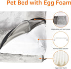 Amazon Basics Dog Bed with Cooling Gel Memory Foam, Pressure-Relief Support for Dogs up to 90lbs, Non-Slip Bottom, Machine Washable Cover, Extra Large Sized (44" x 35"), Brown