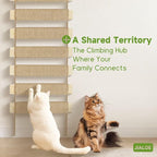 22in Outdoor Cat Tree & Bridge, Multi-Level Cat Ladder with Sisal Rope, Durable Climbing Frame, Scratch Post, Perch & Play Tower for Indoor/Outdoor Cats, Parrots & Small Pets (Wood, 22in)