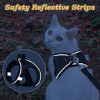 Cat Harness and Leash for Walking Escape Proof, Adjustable Kitten Vest Harness Reflective Soft Mesh Puppy Harness for Outdoor, Comfort Fit, Easy to Control (Black, XS)