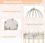 NUPTIO Decorative Bird Cage Lantern: 2 Set of 10 inch Tall Rustic White Birdcage Lanterns Centerpiece Vintage Decorating Metal Pillar Candle Holder for Christmas Bridal Shower Party Decor