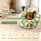 2026 New Tunnel Bed for Dachshund Dog,Dachshund Tunnel Bed - Flower Design Plush Foldable Dog Bed,Cat TunnelBed for Indoor Cats Tunnel Donut with Cushion and Play Ball,2 in 1,Detachable (B)
