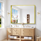 Gold Bathroom Mirror, 36x48 Inch Rectangular Framed Mirror, Large Wall Mounted Bathroom Vanity Mirror Over Sink for Bedroom,Restroom, Living Room, Hangs Vertically or Horizontally