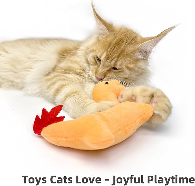 3 Pack Catnip Toys for Indoor Cats – Interactive Kitten Toys with Silvervine Stick & Feather, Durable Chew & Kick Cat Toys for Stress Relief & Play