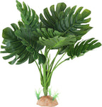 IBWell Reptile Plants - Tortoise Habitat Accessories, Artificial Spider Plant for Gecko, Ball Python, Terrarium Decor - Monstera