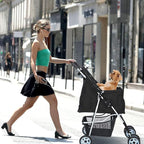 Dog Stroller for Small Dogs,Pet Stroller Strolling Cart 4 Wheels Folding Pet Gear Lightweight Waterproof with Storage Basket for Puppy Small Medium Dogs Cats for Travel,Black