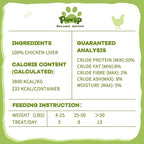PAWUP Freeze Dried Chicken Liver Pet Treats, High Protein Freeze-Dried Pet Food for Dogs, Cats, Fresh Ingredient Snacks, 2.1 oz, Rawhide Free&Grain Free