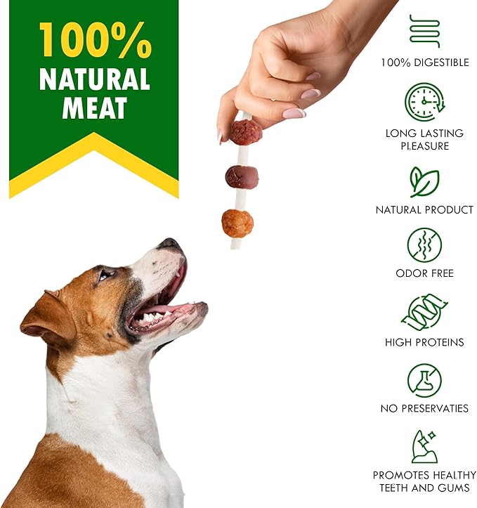 Beloved Pets Dog Treats Rawhide-Free Kabobs with Duck & Chicken Human Grade Meat 10.6 oz - All Natural Pet Dried Snacks & Grain Free Long Lasting Chews for Large & Small Dogs - Supports Healthy Teeth