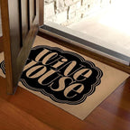 Funny Welcome Doormat (23.7 in X 15.6 in) Anti-Slip Rubber Back Entrance Way Indoor Front Porch Decor Rugs House Warming Gift (Wine House)