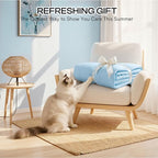Luciphia Premium Cooling Dog Blanket Washable Q-MAX>0.5 Small Medium Large Pet Mat Puppy Cat Self-Cooling Soft Breathable Calming Throw for Sofa Crate Bed (Light Blue,25x35 inches)