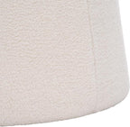 SAFAVIEH Home Collection Liesel Ivory Sherpa Wide Flared Ottoman (Fully Assembled)