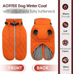 AOFITEE Small Dog Winter Coat, Waterproof Dog Winter Jacket with Zipper & Fleece Collar, Reflective Dogs Puffer Jacket, Small Pet Snow Coat Snowsuit for Yorkshire, West Highland