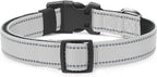 Reflective Dog Collar Padded with Soft Neoprene Breathable Quick Release Basic Dog Collars for Puppy Small Dogs Girl Boy Xs Silver