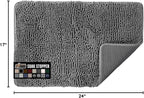 GORILLA GRIP SoakSTOPPER Dog Door Mat, Machine Washable Rug Absorbent Doormat Captures Moisture Mud Dirt, Quick Dry Soft Chenille Entryway Rugs Indoor Entrance Mats for Dog Paws, 24x17 Grey