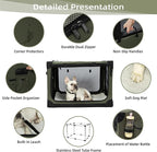 Pettycare Portable Travel Dog Crate 4-Door Soft Sided 30 Inch Collapsible Dog Crate with Curtains Durable Mesh Foldable Pet Kennel Soft Crates for Medium Dogs Indoor & Outdoor Olive Green