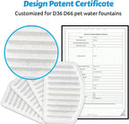 ORSDA Cat Water Fountain Filters, ONLY for D36/D66 Cat Fountain with Water Level Window (4 Filters Replacement +2 Pump Sponges)