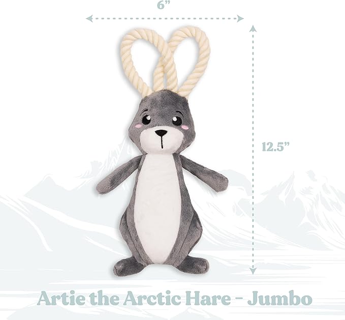 Dog Toys | Plush Toy Arctic Hare Stuffed Animal for Dogs | Jumbo Eco Friendly Toy Made from Non Toxic Materials