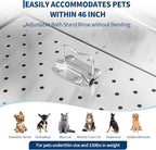Garvee 46 Inch Stainless Steel Dog Washing Station with Walk-in Ramp, Heavy Duty Pet Grooming Bathtub, Brushed Finish, Left Door Options