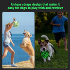 QDAN Premium Glow in The Dark Dog Toys, Dog Ball with Straps, Soccer Ball for Dogs, Outdoor Dog Toys, Pet Birthday Toys, Puppy Essentials for Medium to Large (8Inch)