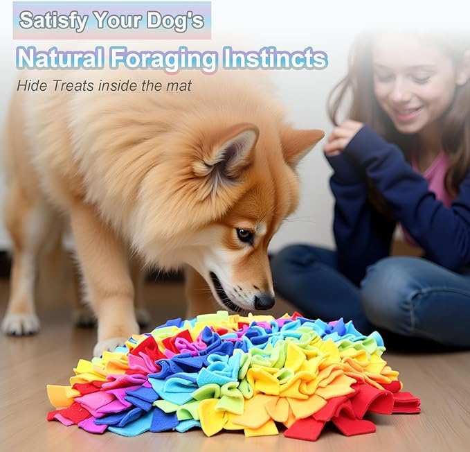 Snuffle Mat for Dogs - Dog Feeding Mat, Nosework Training Mats for Foraging Instinct, Enrichment Toys for Small/Medium/Large Dogs